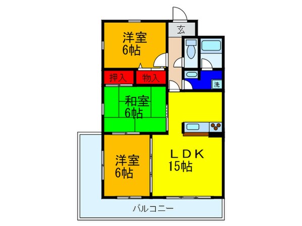 ｸﾞﾘｰﾝｸﾞﾗﾅｺﾊﾞﾔｼの物件間取画像